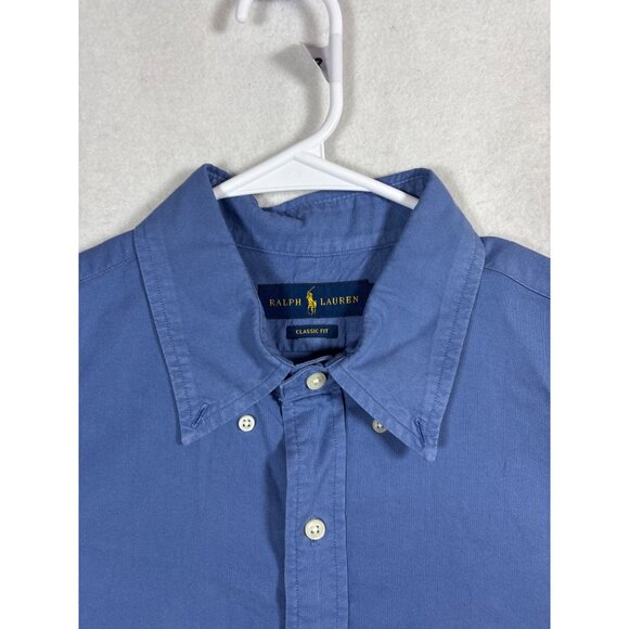 Ralph Lauren Mens Blue Classic Fit Button-Down Shirt L - Picture 3 of 10